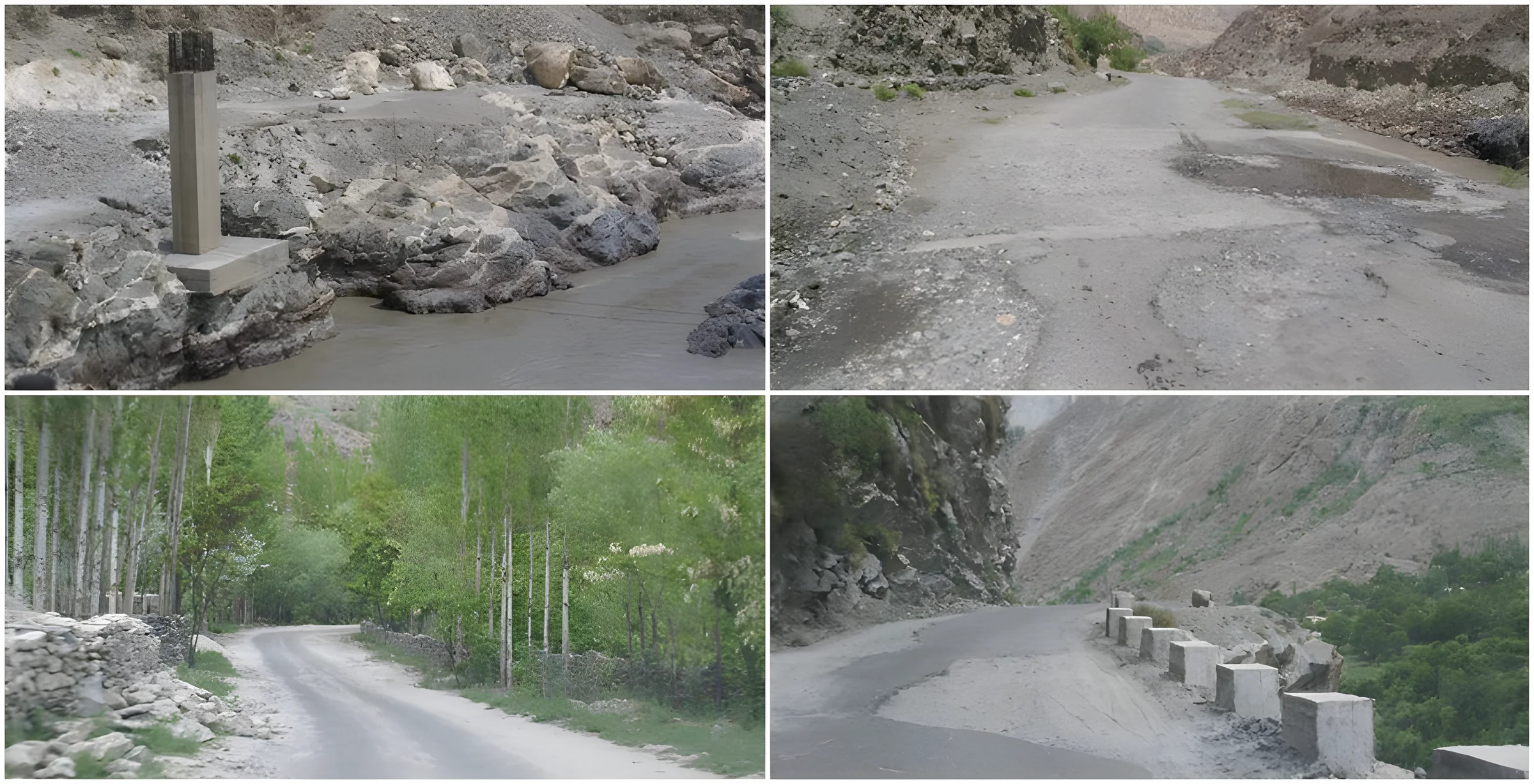 Mountain road sections along the Jaglot–Skardu route